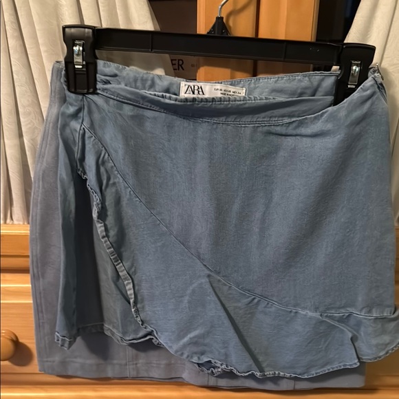 Zara Other - Zara Gray Mini Wrap Skort Asymmetrical Ruffled